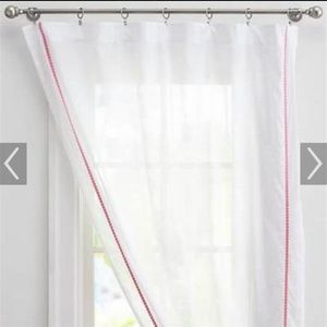 Pottery Barn Teen pink/white dot curtains - 8 total